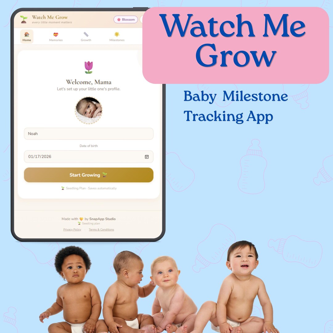 Baby Milestone Tracker App, Ages 0-12, Journal, Photo Log (web App) - Etsy