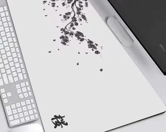 Japanse kersenbloesem bureauonderlegger | Sakura muismat XL | Esthetische gaming setup | Extra antislip bureauonderlegger