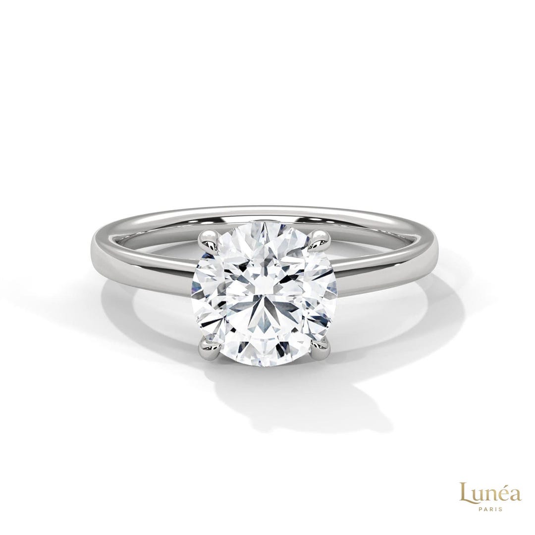 2 CT Round Lab Diamond Solitaire Engagement Ring | Lab Grown | 14K Gold ...