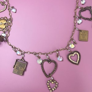Vintage Glass Works Studio Collana con ciondolo a cuore girevole Carosello meccanico Ti amo GWS