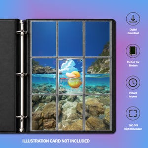 Psyduck-inspirerad utökad konst för pärm | Ascended Heroes TCG-pärmdisplay | Digital nedladdning | Michi-metoden