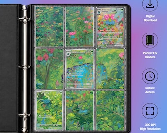Bisasam Familie inspiriert erweiterte Kunst für Sammelmappe | S&V 151 Tcg Sammelmappen Display | Digitaler Download | Michi Methode