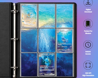 Squirtle Familie inspiriert erweiterte Kunst für Sammelmappe | S&V 151 Tcg Sammelmappen Display | Digitaler Download | Michi Methode