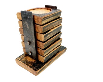 Whiskey Barrel Coasters Set