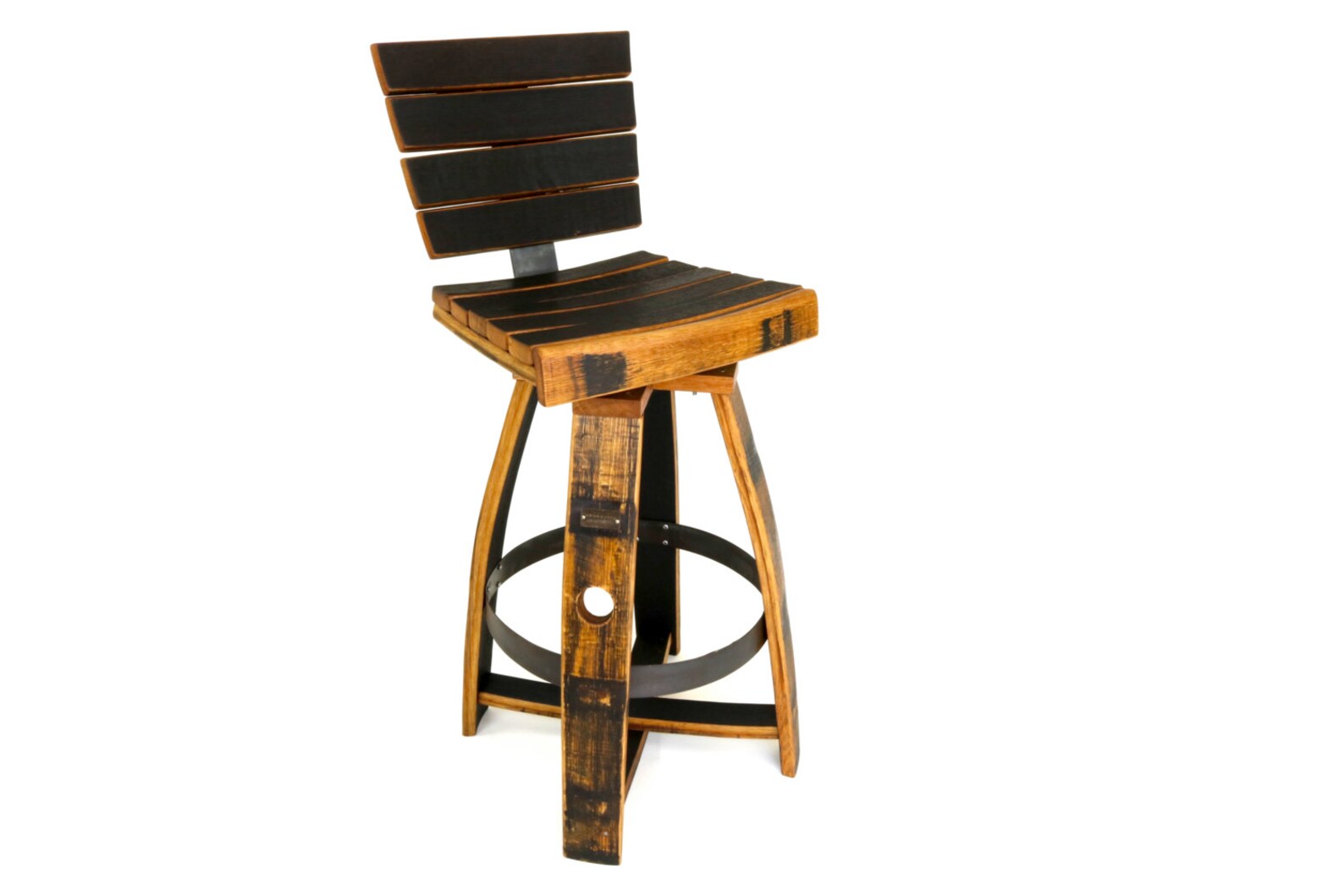 Whiskey Barrel Swiveling Bar Stools Etsy