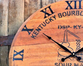 Whiskey Barrel Head Clock - Personalization Available