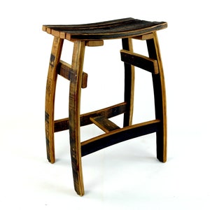 Bourbon Whiskey Barrel Saddle Bar Stool image 9