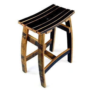 Bourbon Whiskey Barrel Saddle Bar Stool image 4