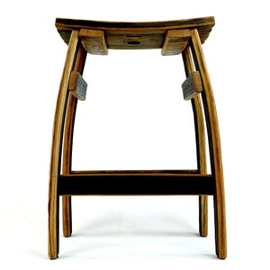 Bourbon Whiskey Barrel Saddle Bar Stool image 2