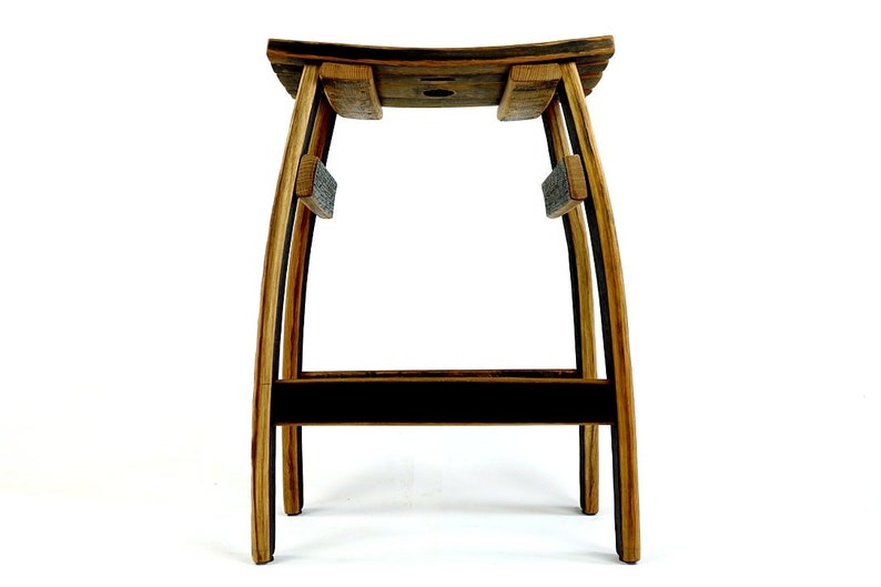 Bourbon Whiskey Barrel Saddle Bar Stool image 2