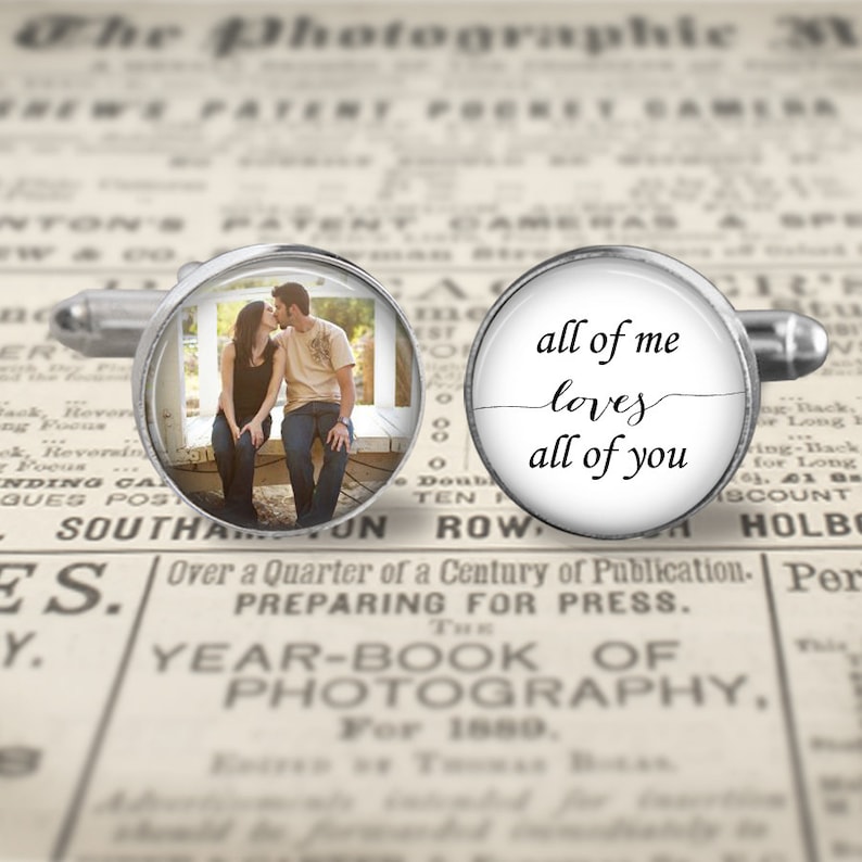 Groom Cufflinks Custom Mens Accessories Wedding Cufflinks All Of Me Loves All Of You