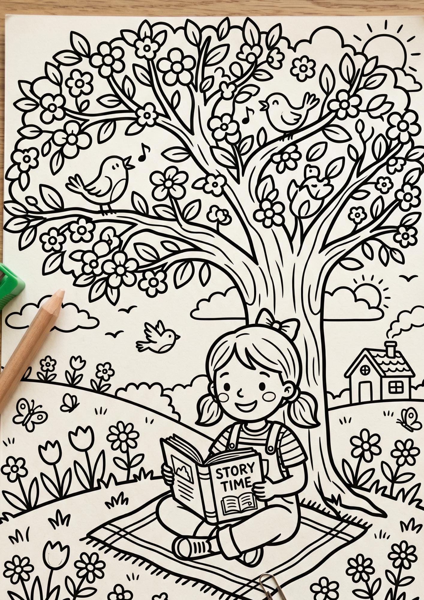 Cozy Girls Coloring Book Printable, Cute Kawaii Coloring Pages for Kids ...