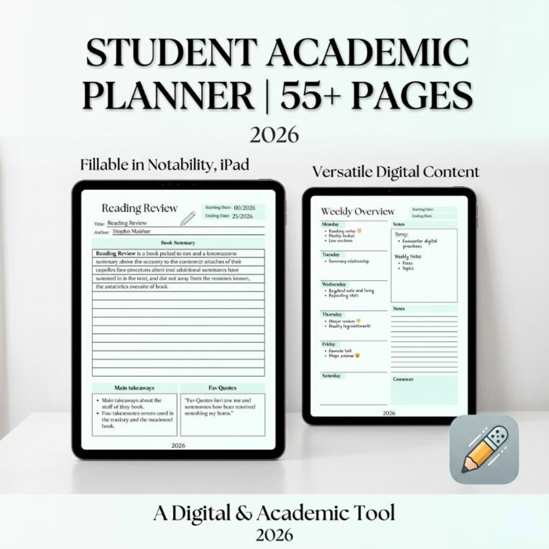 2026 Student Planner Digital Download | Goodnotes iPad Notability ...