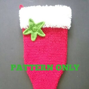 Mermaid Tail Holiday Stocking Crochet Pattern Only Nautical Christmas image 2