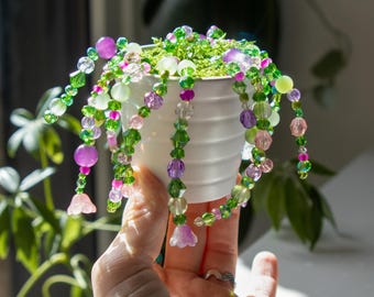 Kit de plantas con cuentas – Set de manualidades para hacer tú mismo, decoración de plantas hecha a mano, regalo para amantes de las plantas creativos