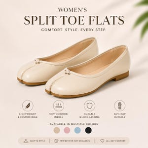Rode tabi Flats Vrouwen Gespleten Teen Schoenen Ballet Flats Instappers Zacht Leer Minimalistische Schoenen Japanse Stijl Casual Alledaags Comfort Flats