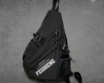Mochila Techwear, bandolera táctica para hombre, bolso de pecho multifunción, estilo urbano deportivo.