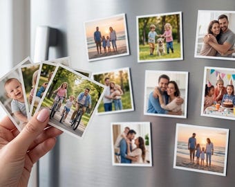 Custom Photo Fridge Magnets, Personalized Polaroid magnetic Prints, Multiple Sizes