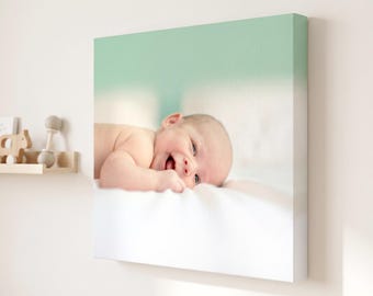 Custom Canvas Gallery Wrap, Print from Your Child's Photo, Personalized Wall Art,  1.75” thick, Kids Gift