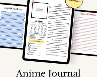 Anime Journal Tracker | Binge Watch Log (Digital Download)