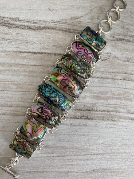 Abalone Shell Handcrafted Sterling Silver Handmade Jewelry Bracelet