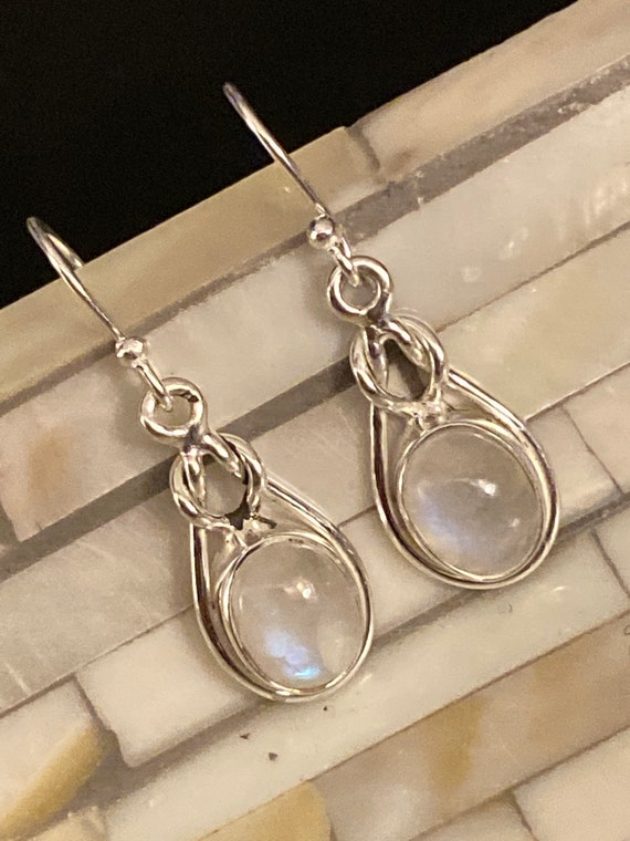 Moonstone Gemstone Earrings Handcrafted 925 Sterling Silver