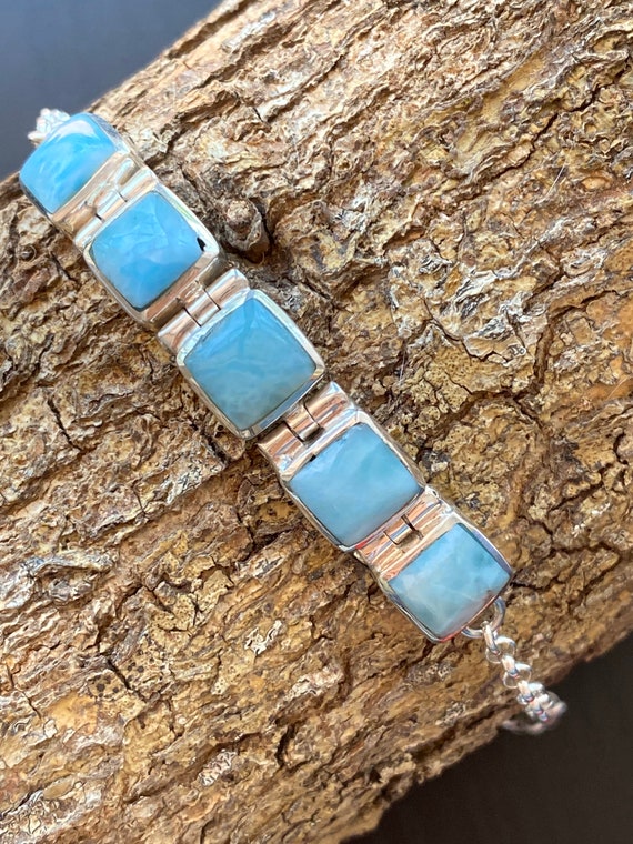 Caribbean Latimer bracelet 925 solid sterling silver. Handcrafted.
