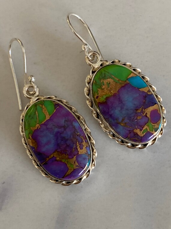 Mojave Turquoise Gemstone Earrings Handcrafted 925 Sterling Silver