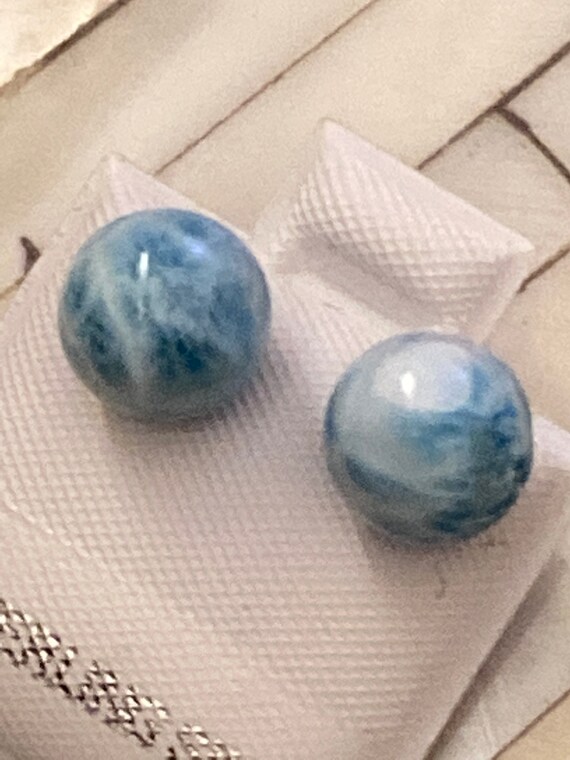 Larimar the Caribbean Gemstone posted Earrings.Handcrafted.925 Sterling Silver