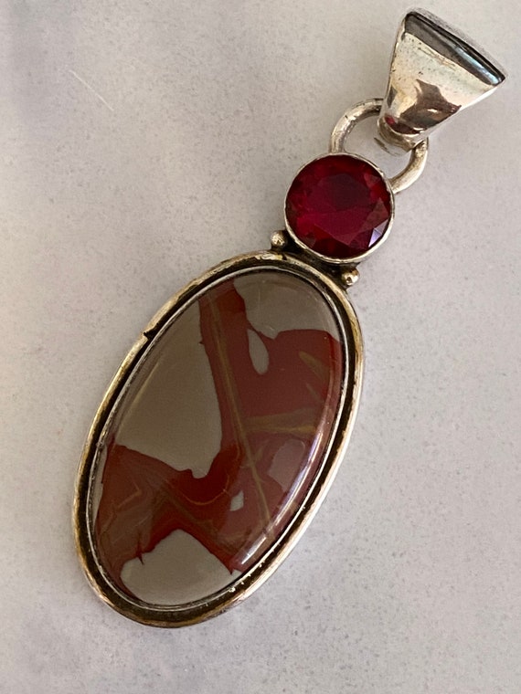 Natural Imperial Jasper & Garnet Handcrafted 925 Sterling Silver