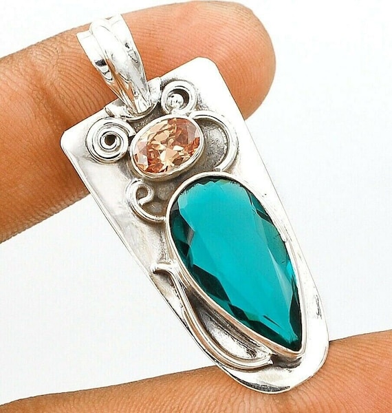 8CT Apatite 925 Solid Sterling Silver Pendant Jewelry. Free Shipping and Chain