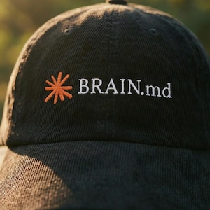 面白い開発者用帽子、BRAIN md コーデュロイ ダッドキャップ プログラマーギフト、テクノロジーユーモア オタク用帽子、ソフトウェアエンジニアギフト、AI ミームキャップ