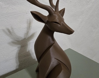Deer Statue, Woodland Nature Decor, Modern Animal Sculpture