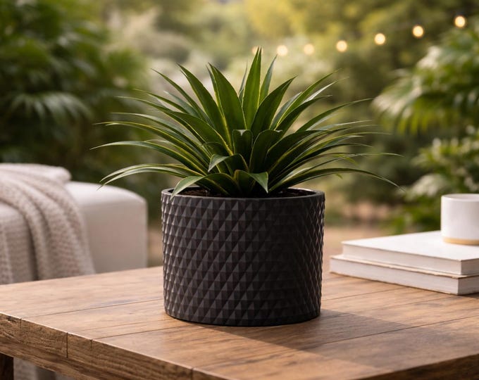 Modern Geometric Planter | 3D Printed Plant Pot | Minimalist Indoor Flower Pot | Matte Finish Decor
