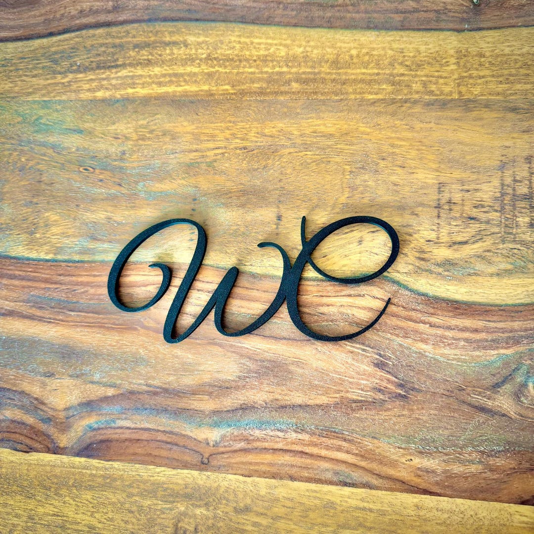 Wc Sign Classy WC Sign – Modern Toilet Sign – Door Sign, Script, Minimalist – Bathroom ...