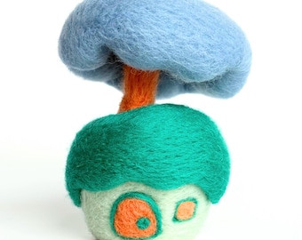 Needle Felted Whimsical House | Tiny Fantasy Home Decor, Small Color Pop Trinket, Lightwight Handmade Storybook Cottage