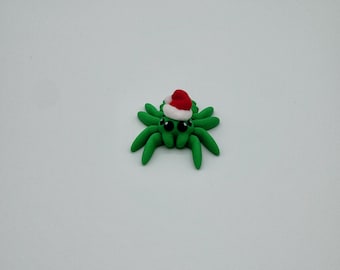 Mini Santa Spider Fidget Toy | 3D Printed Christmas Spider | Cute Desk Toy | Holiday Sensory Toy | Stocking Stuffer Gift