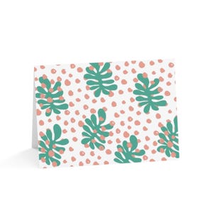 Tropical Peach & Green Greeting Card Multi-Pack | Set of 10, 30, or 50 Blank Note Cards with Envelopes Included