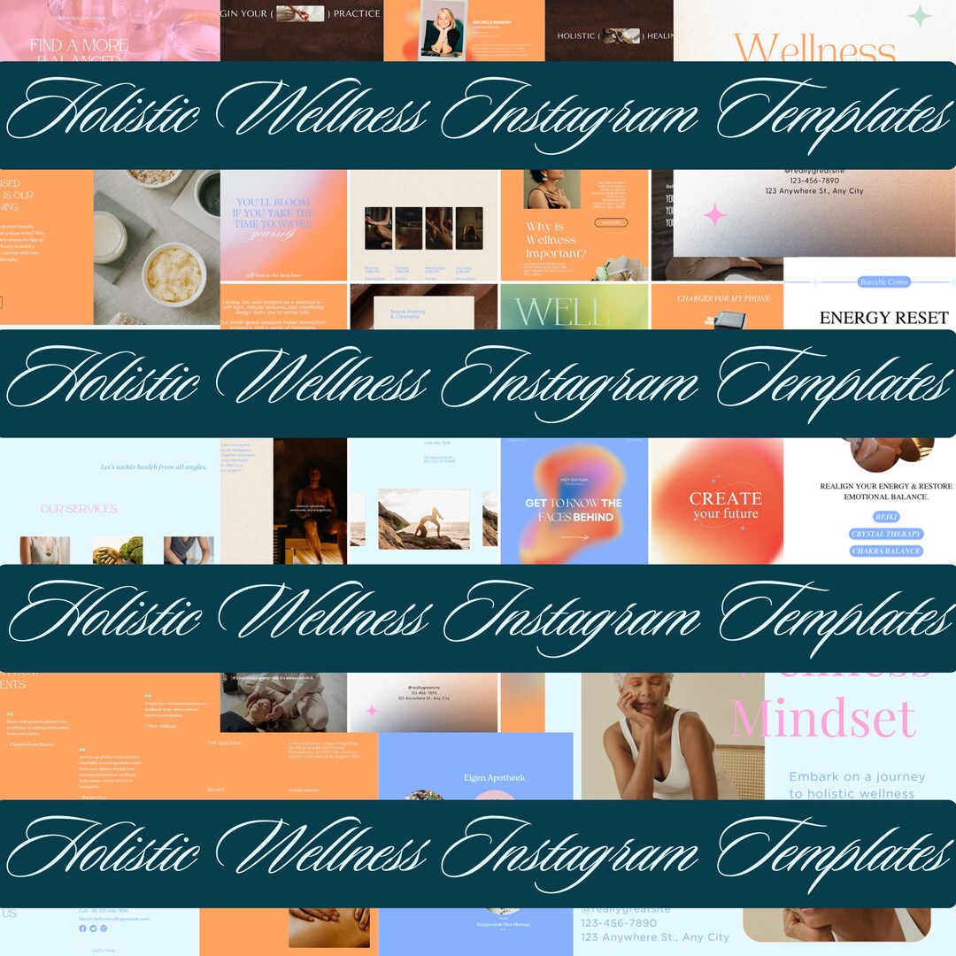 HOLISTIC WELLNESS INSTAGRAM Templates| Branding Posts for Health Social ...
