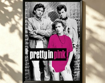 1986 Pretty in Pink Movie Poster Print, Canvas Wall Art Home Room Decor, Classic Vintage Movie Film Fan Collectibles, Personalized gift