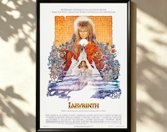 Labyrinth Movie Poster(1986)Movie Poster Print,Canvas Wall Art Home Room Decor,Classic Vintage Movie Film Fan Collectibles,Personalized gift