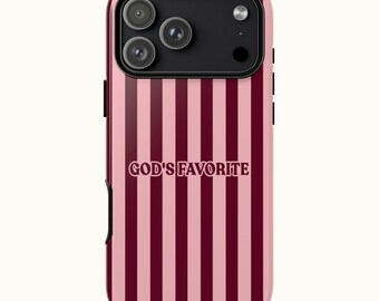 Gift for Christian Wife - God's Favorite Phone Case, Pink & Burgundy