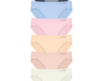 Livona 6 Pack Seamless Women's Underwear: Breathable High Cut Bikini Briefs