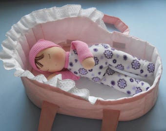 Waldorf doll, waldorf baby doll, waldorf sleeping doll, baby doll cradle