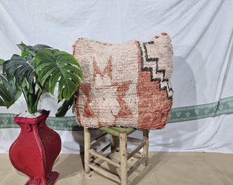 Moroccan Poufs, Floor Pouf, Vintage Moroccan Ottoman Square Pouf, Yoga Meditation Cushion Pouf, Outdoor colorful Kilim Pillow, Berber pouf.