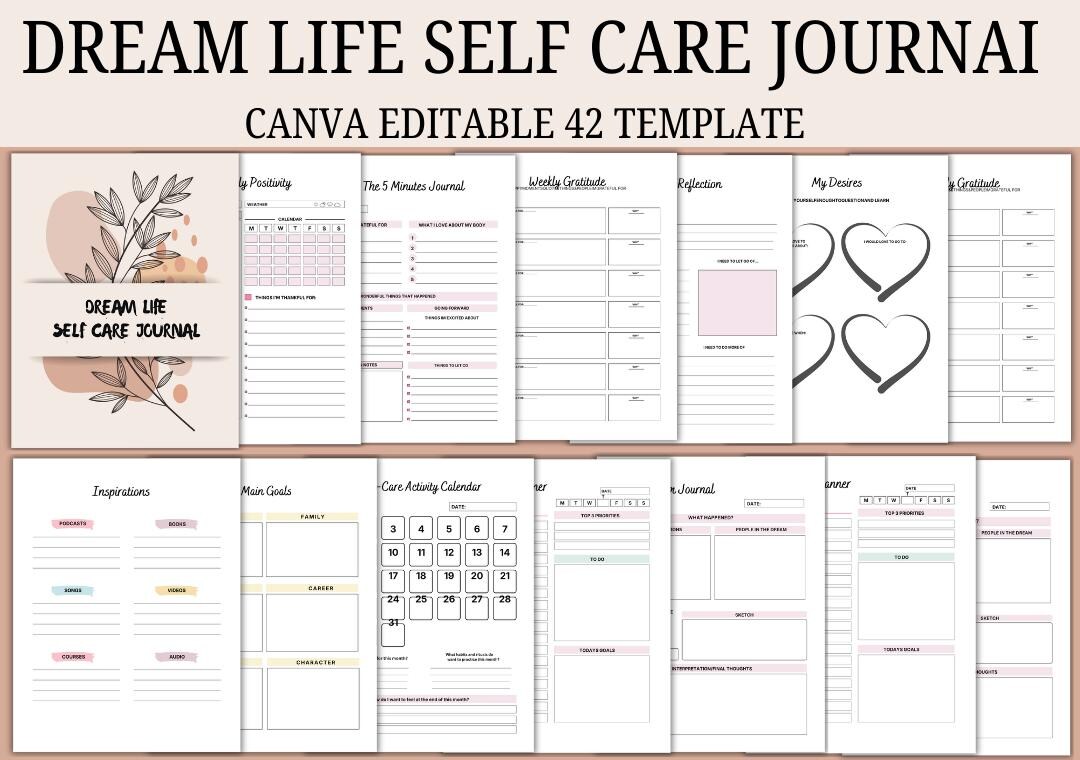 Dream Life Self Care Journal PDF | Manifest, Reflect & Grow - Etsy
