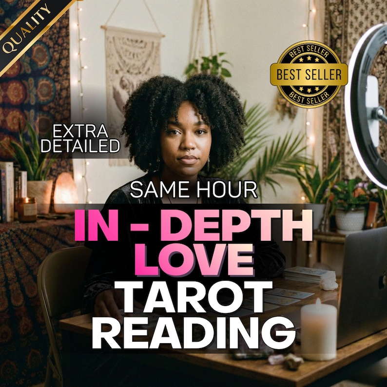 Very Detailed In-Depth Love Reading, Same Hour Tarot Love Reading, Twin Flame & Soulmate Clarity, Relationship Tarot Guidance image 1