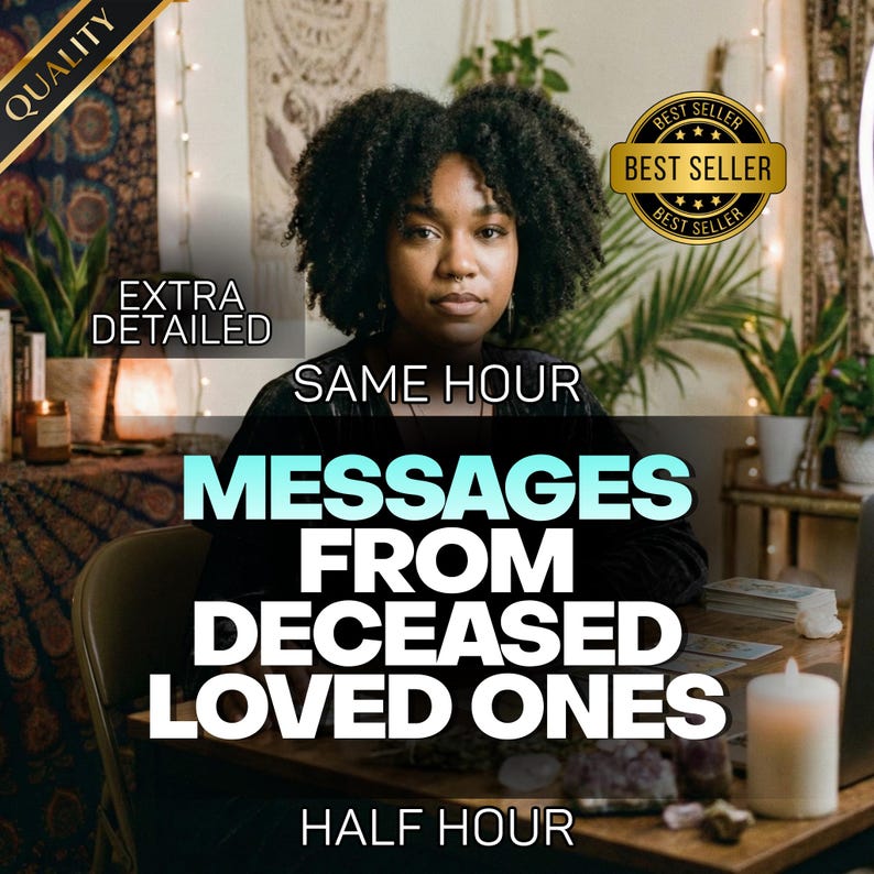 Message From Your Deceased Loved One | Psychic Mediumship Reading | Connect to Close Relatives and Ancestors, Same Hour Reading, Half Hour image 1