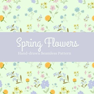 Handmade Spring Flowers Seamless Pattern