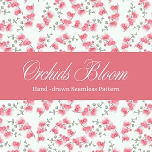 Handmade Orchids Seamless Pattern